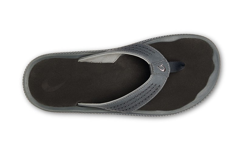 OLUKAI Ulele Men's Beach Sandals, Water Resistant Flip Flops, Arch Support & Comfort Fit, Lightweight & Durable, Enhanced Grip & Traction, Dk Shadow/Black, 8 - Image 2